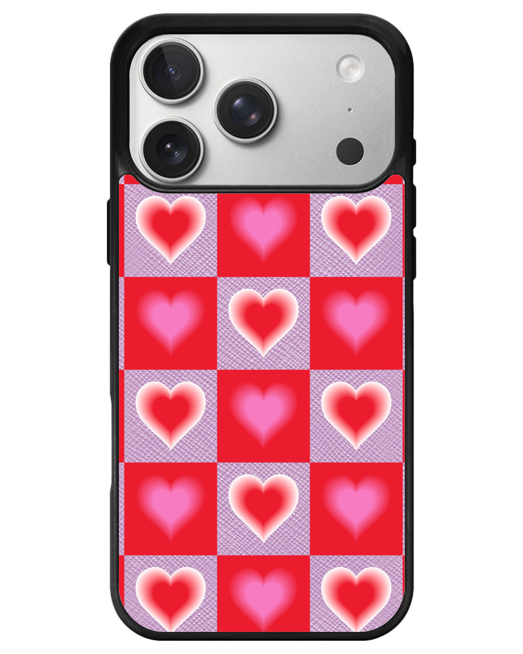 iPhone Leather Grip - Love Checkered
