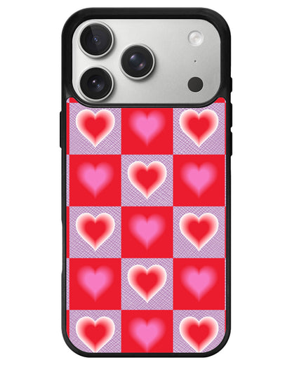 iPhone Leather Grip - Love Checkered