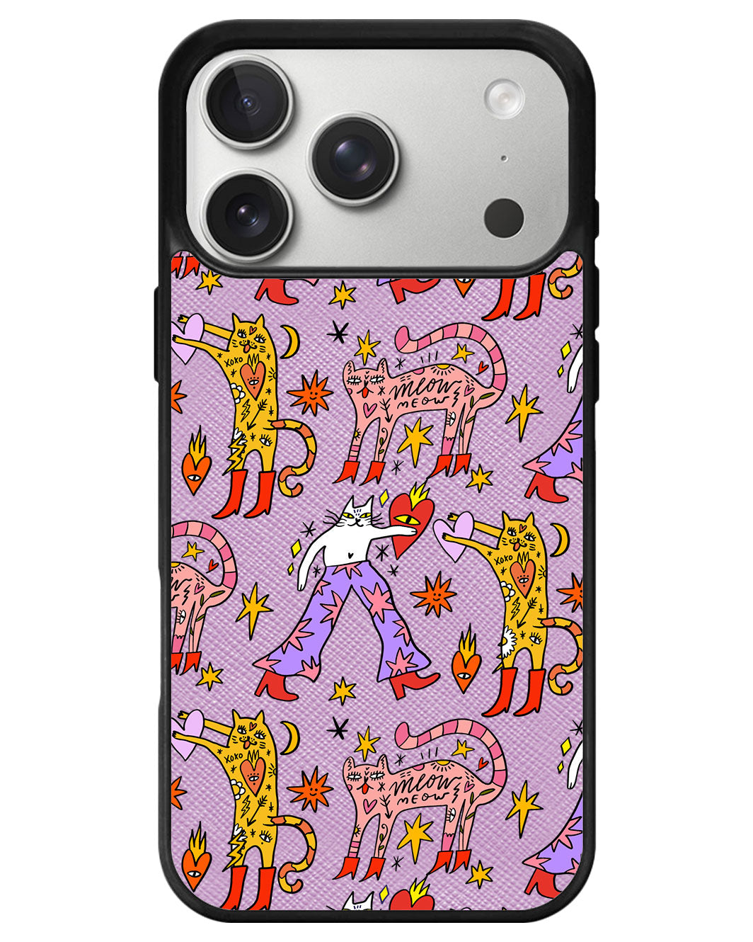 iPhone Leather Grip - Meow