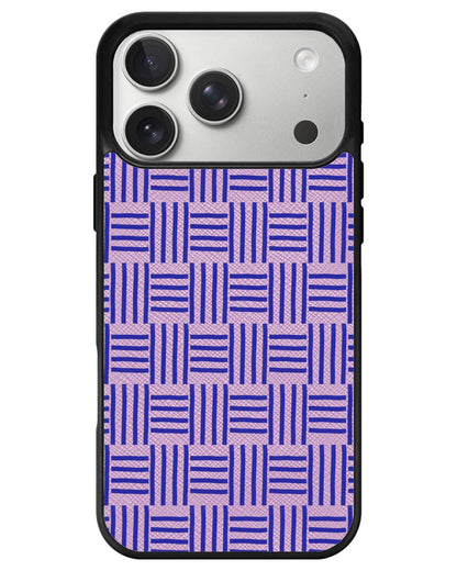 iPhone Leather Grip - Naval Checkered