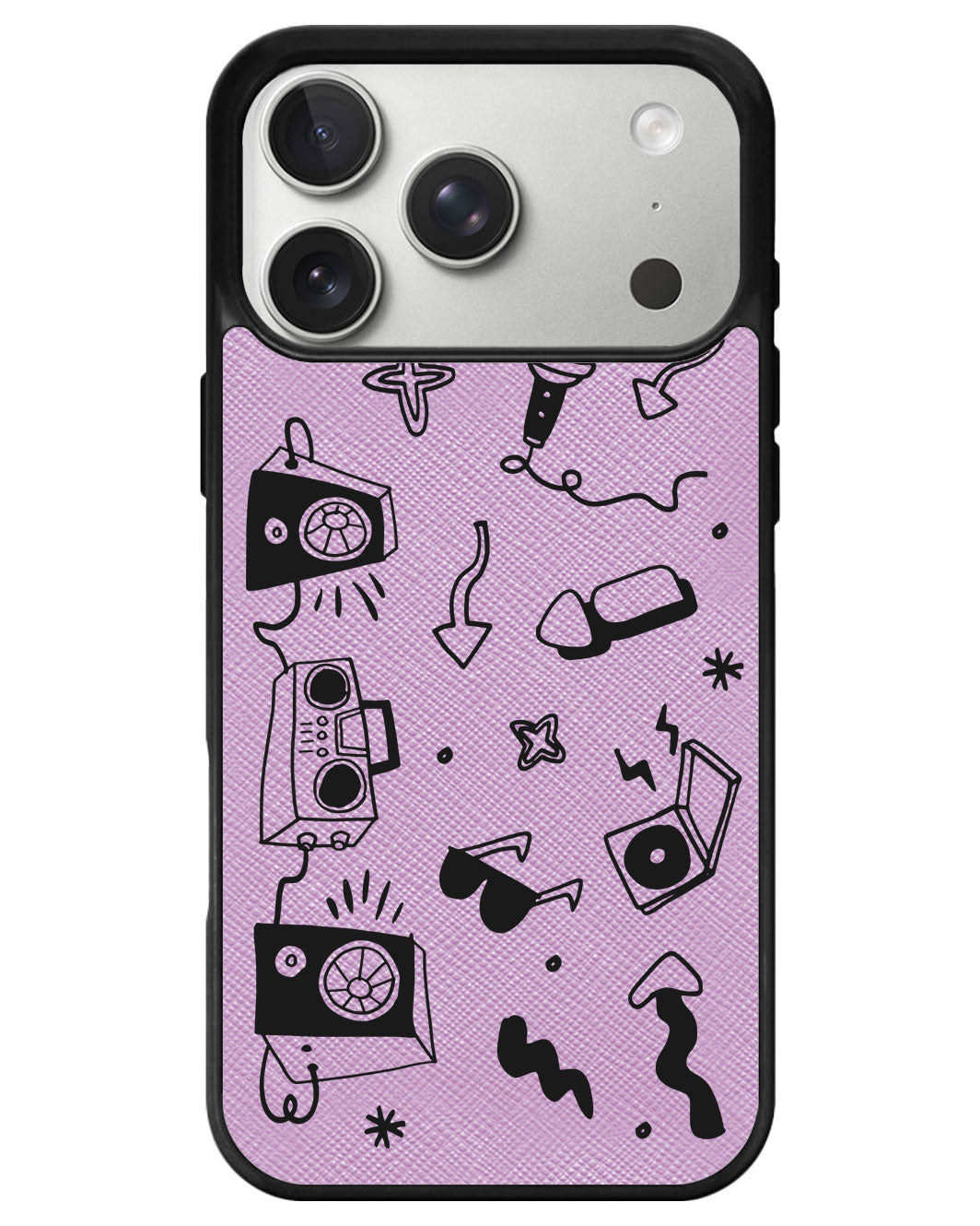 iPhone Leather Grip - Rock n Roll Black
