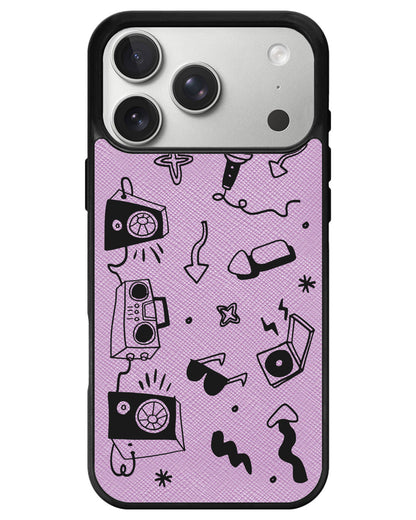 iPhone Leather Grip - Rock n Roll Black