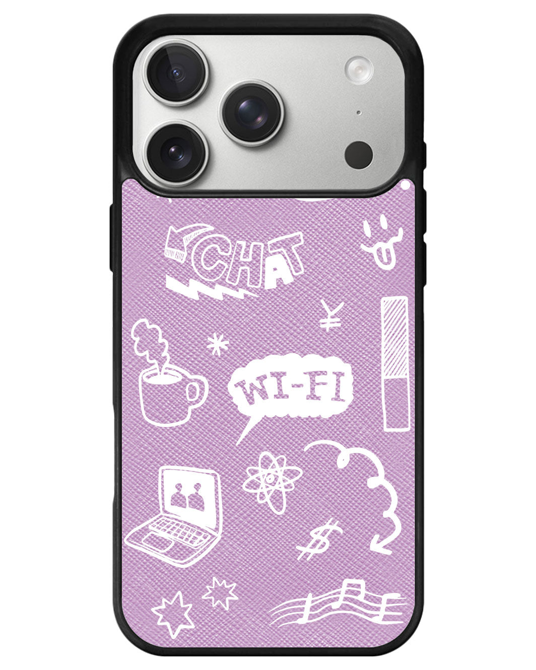 iPhone Leather Grip - Social White