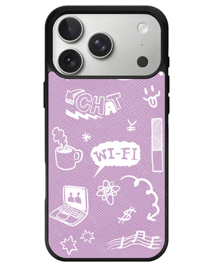 iPhone Leather Grip - Social White
