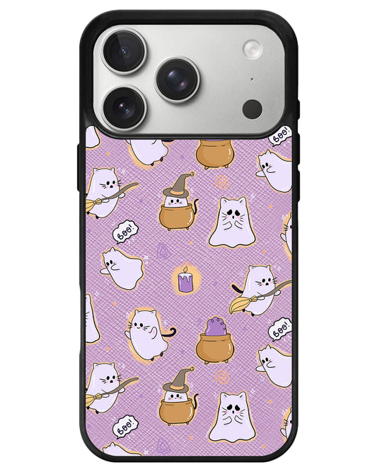 iPhone Leather Grip - Spooky Cat