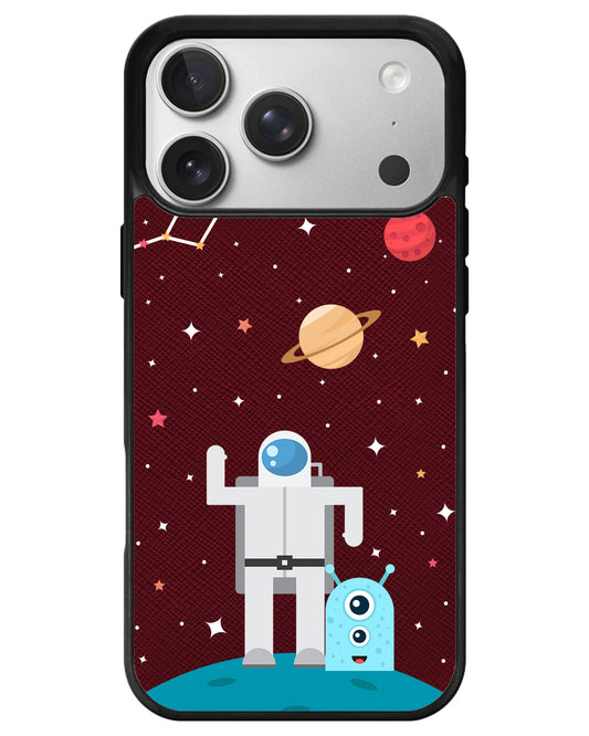 iPhone Leather Grip - Blue Alien