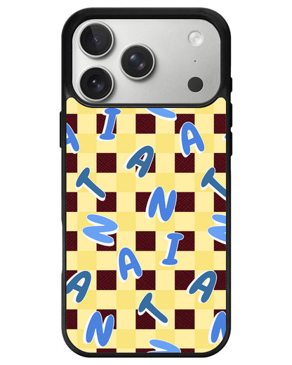 iPhone Leather Grip - Checkered Monogram 3.0
