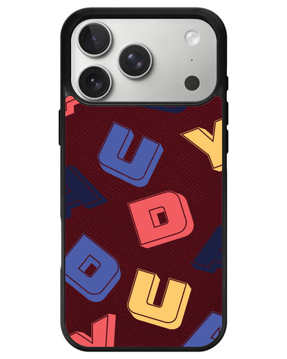 iPhone Leather Grip - Cool Monogram