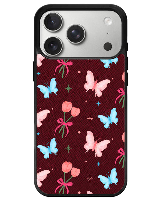 iPhone Leather Grip - Coquette Butterfly