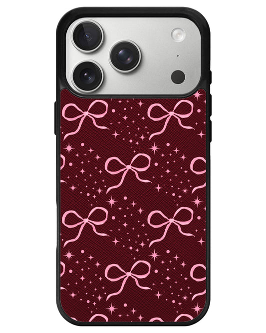 iPhone Leather Grip - Coquette Glittery Bow