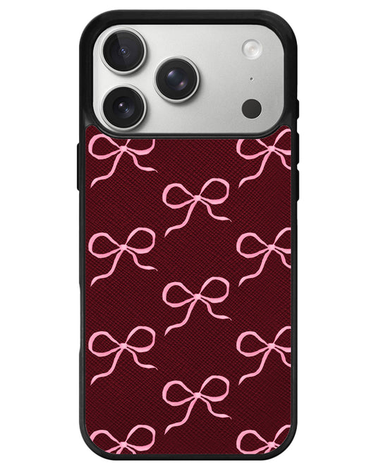 iPhone Leather Grip - Coquette Pink Bow