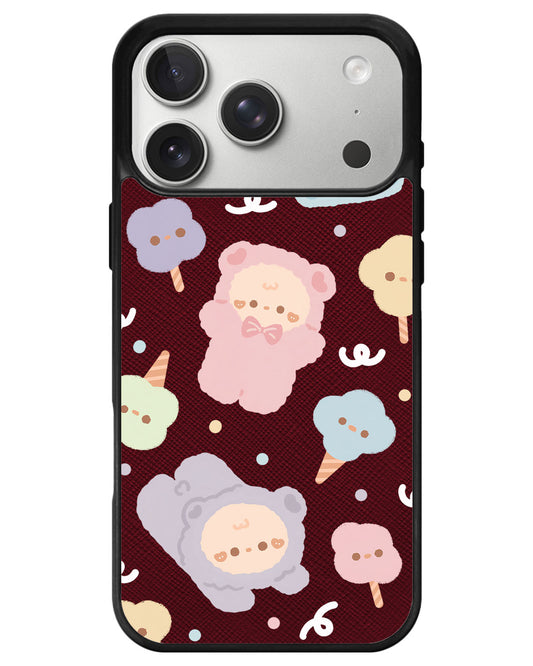 iPhone Leather Grip - Cotton Teddy