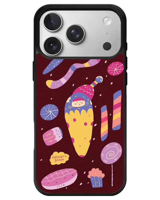 iPhone Leather Grip - Dessert Doodle