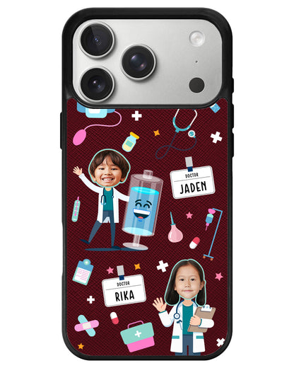 iPhone Leather Grip - Face Grid Dream Doctor
