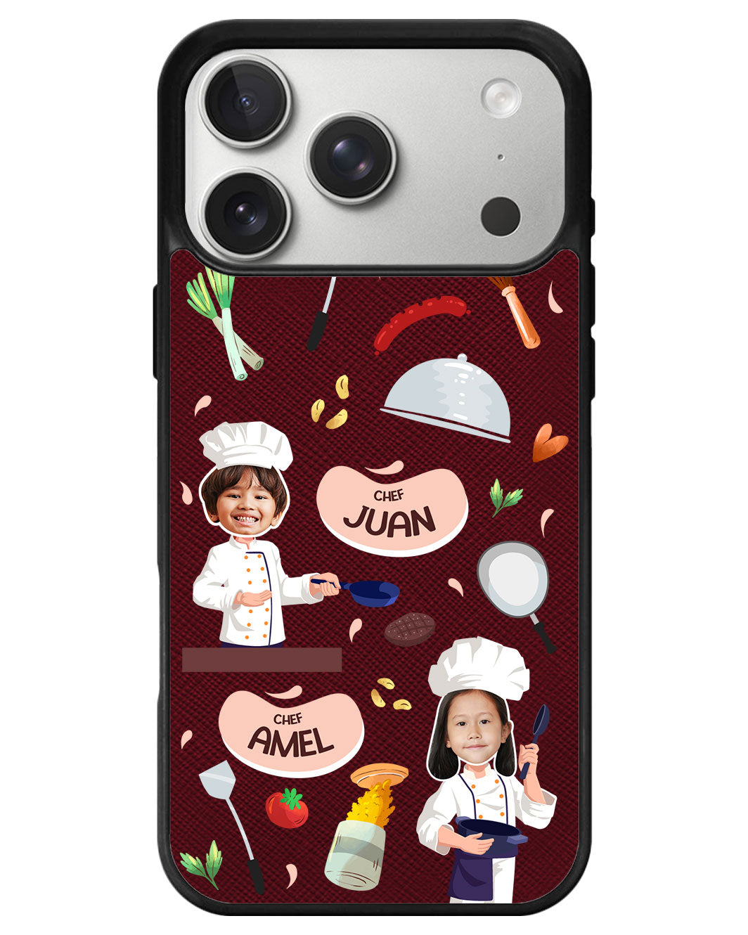 iPhone Leather Grip - Face Grid Dream Chef