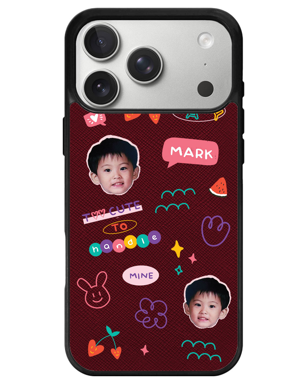 iPhone Leather Grip - Face Grid