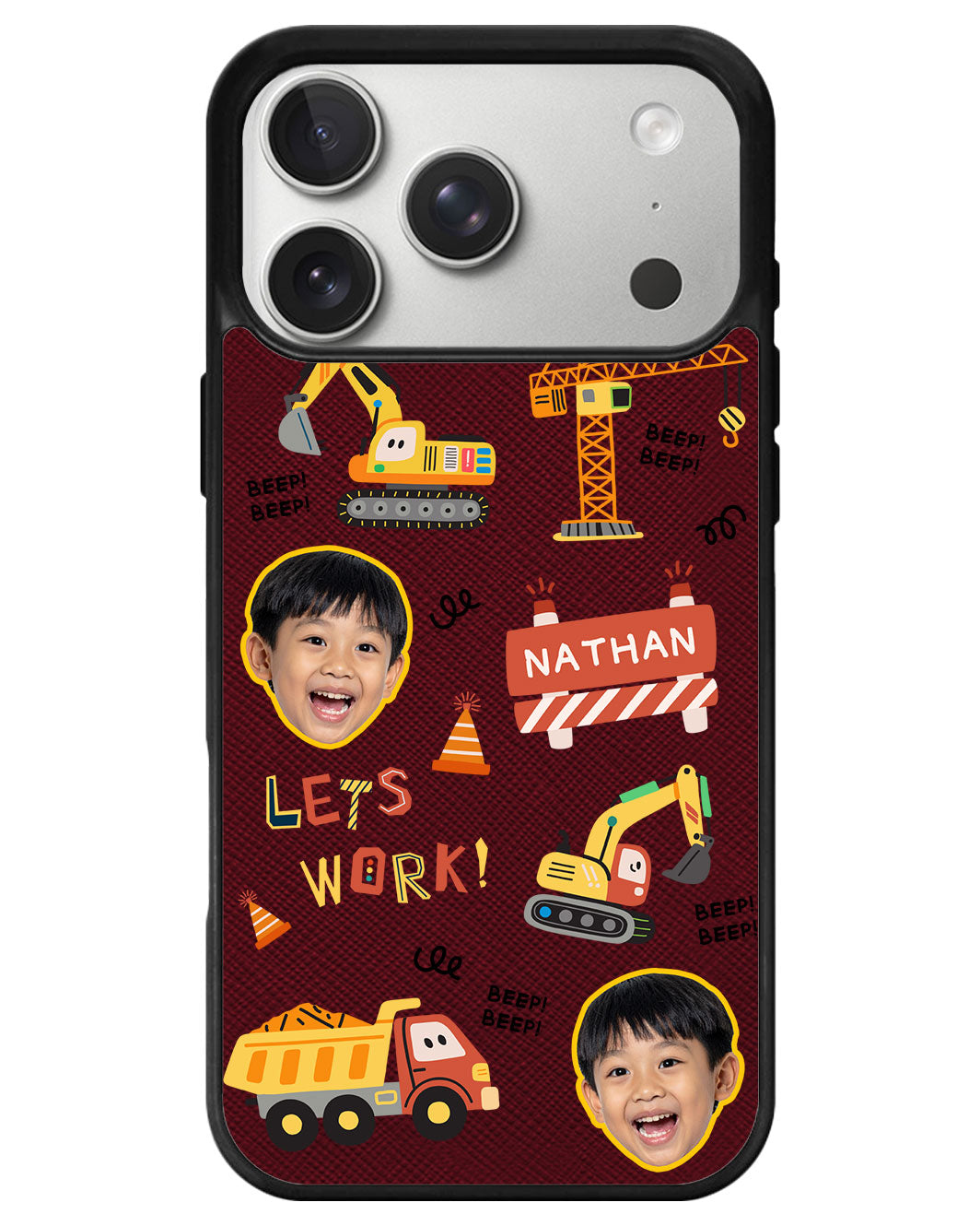 iPhone Leather Grip - Face Grid Construction