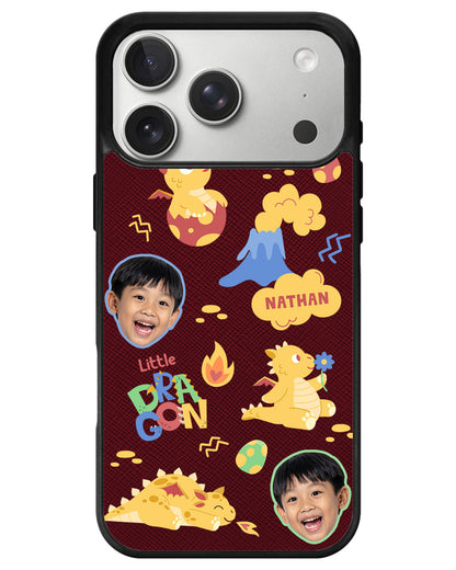 iPhone Leather Grip - Face Grid Little Dragon