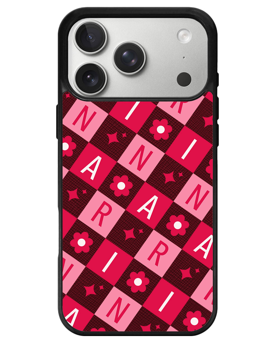 iPhone Leather Grip - Flower Grid Monogram 1.0