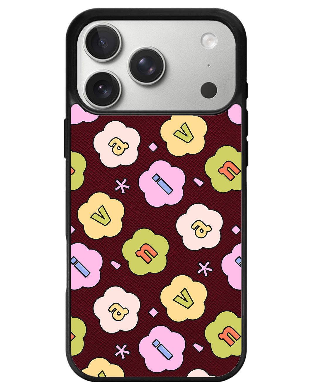 iPhone Leather Grip - Flower Petals Monogram 1.0
