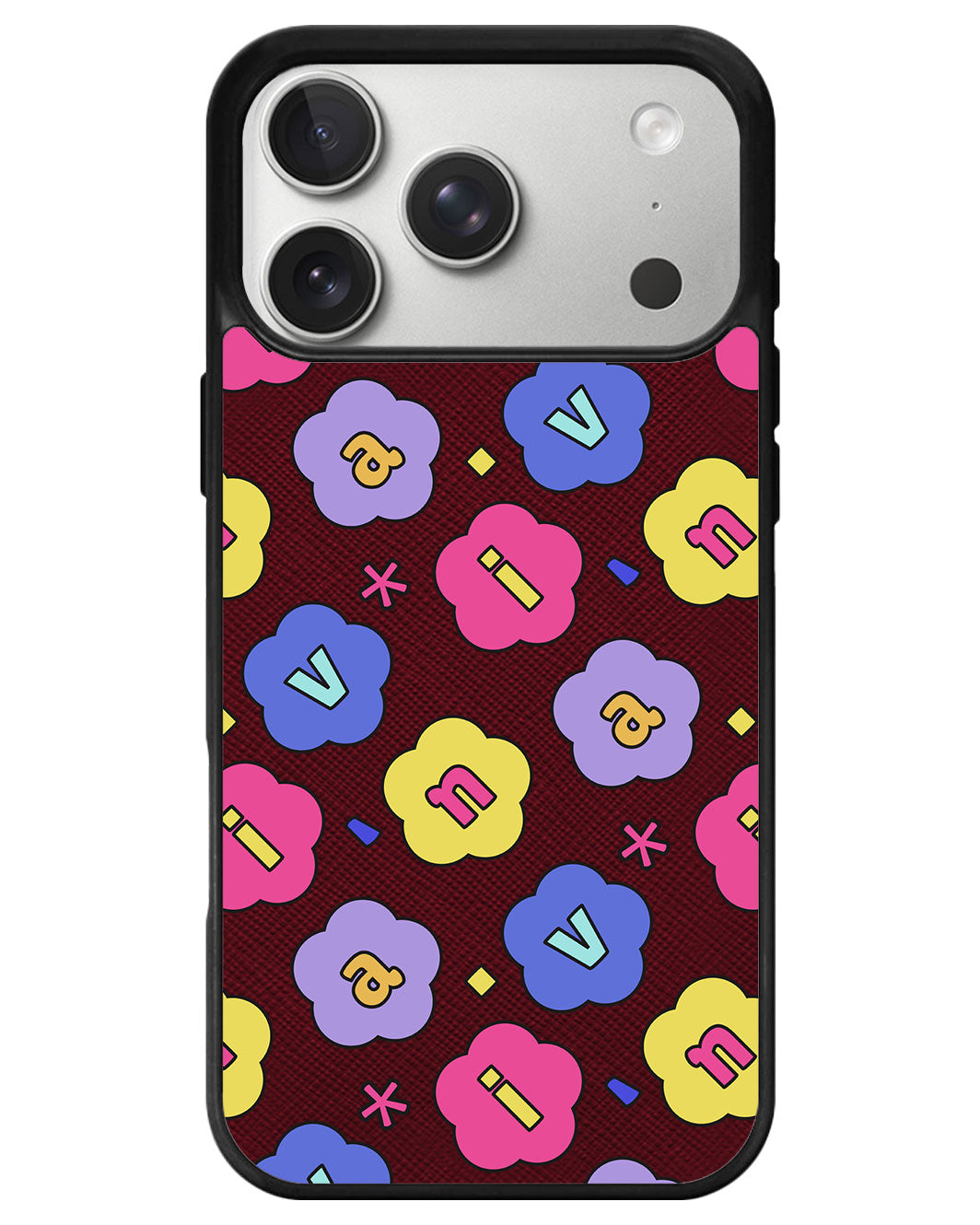 iPhone Leather Grip - Flower Petals Monogram 2.0