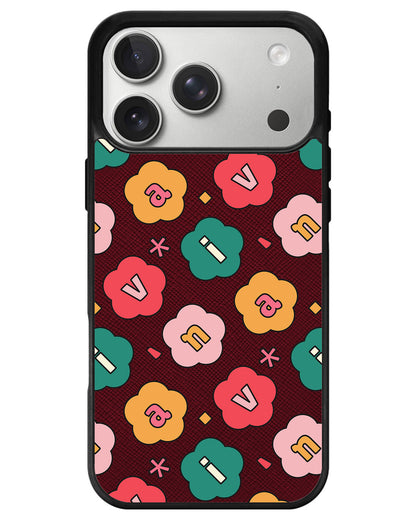 iPhone Leather Grip - Flower Petals Monogram 3.0