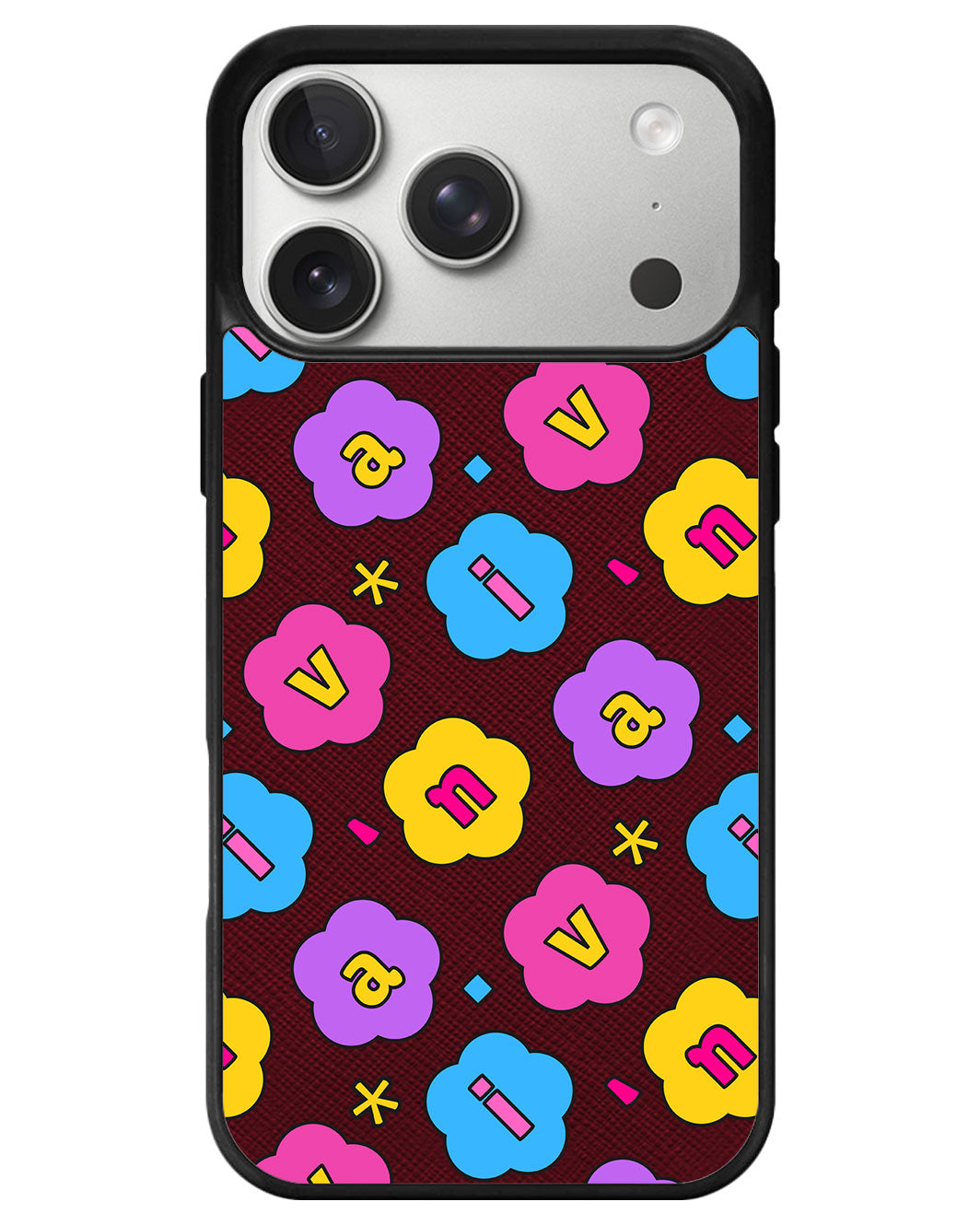 iPhone Leather Grip - Flower Petals Monogram 4.0