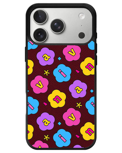 iPhone Leather Grip - Flower Petals Monogram 4.0