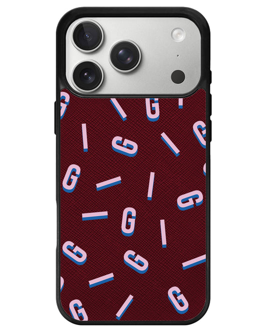 iPhone Leather Grip - CUSTOM MONOGRAM 1.0 Cotton Candy