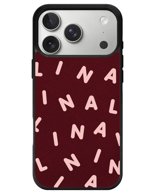iPhone Leather Grip - CUSTOM MONOGRAM 2.0 Rosewater