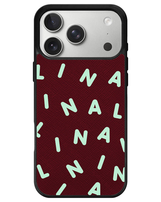 iPhone Leather Grip - CUSTOM MONOGRAM 2.0 Tosca