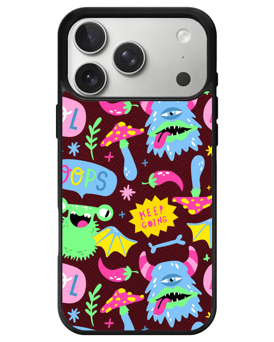 iPhone Leather Grip - Monster Say Keep Going