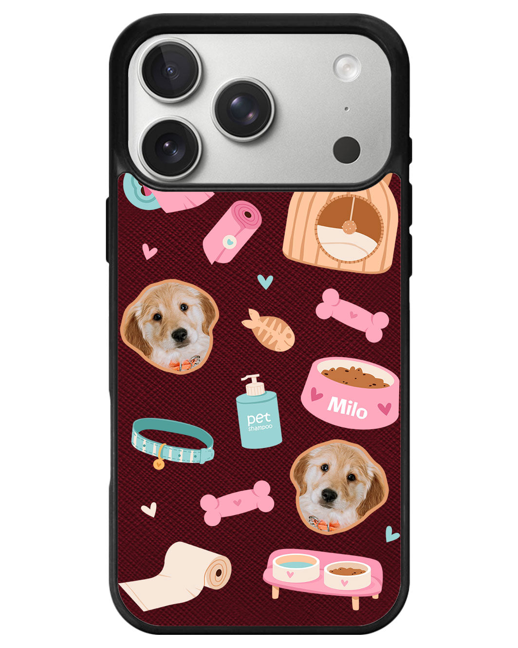 iPhone Leather Grip - Pet Grid Puppy Life