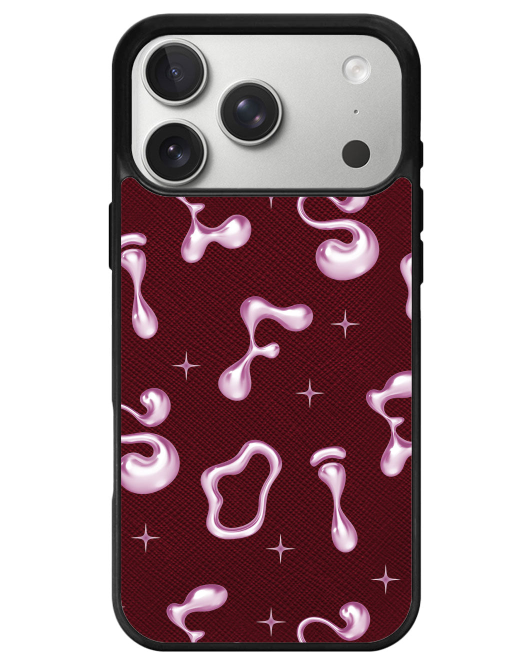 iPhone Leather Grip - Pink Chrome Monogram