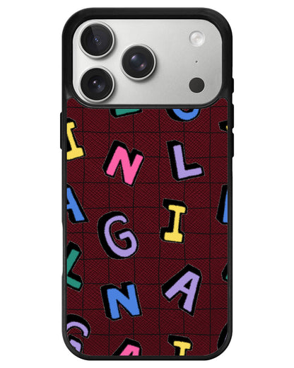 iPhone Leather Grip - Playful Monogram 2.0