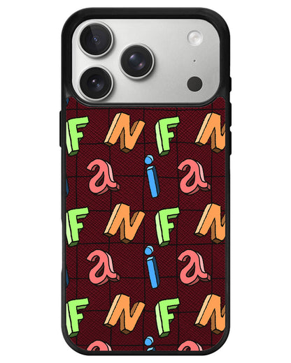 iPhone Leather Grip - Playful Monogram