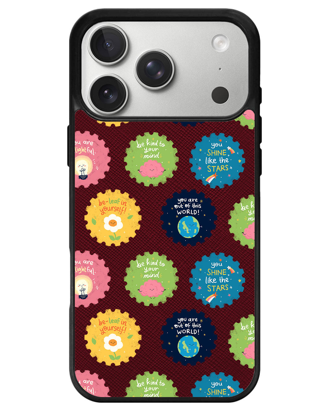 iPhone Leather Grip - Quotes Stamps