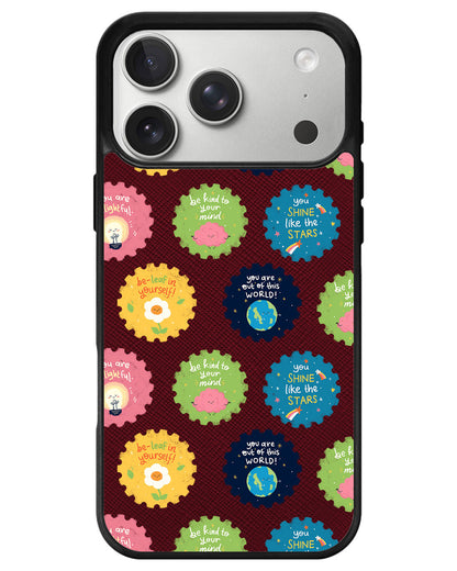 iPhone Leather Grip - Quotes Stamps