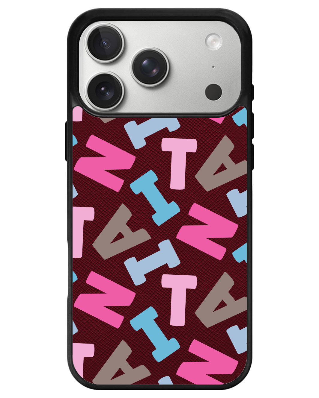 iPhone Leather Grip - Scattered Monogram 2.0