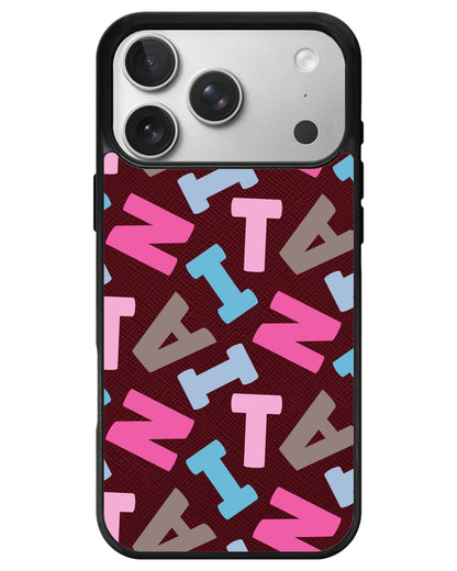 iPhone Leather Grip - Scattered Monogram 2.0