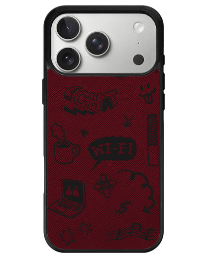 iPhone Leather Grip - Social Black