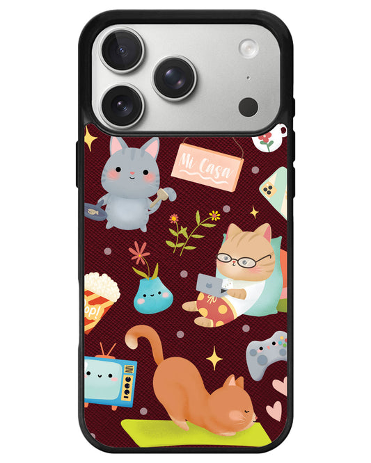 iPhone Leather Grip - Stay Home