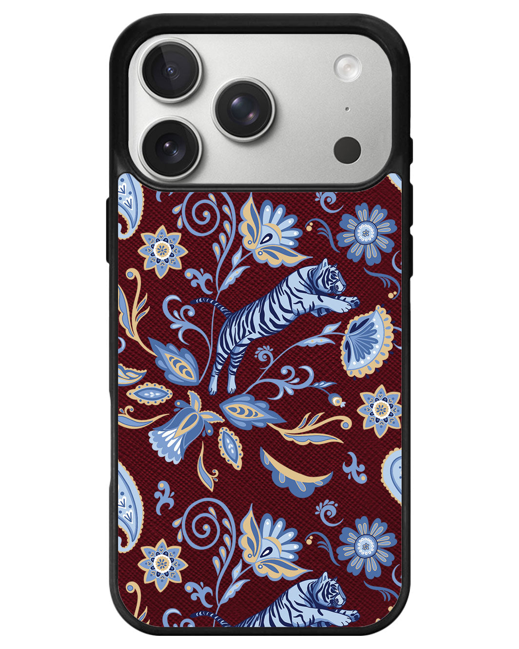 iPhone Leather Grip - Tiger & Floral