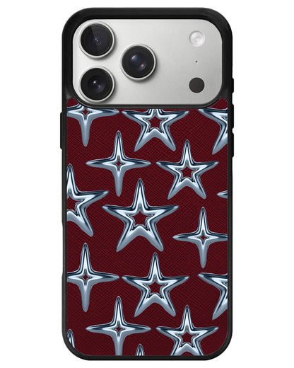 iPhone Leather Grip - Chrome Star