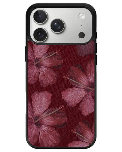 iPhone Leather Grip - Goth Hibiscus