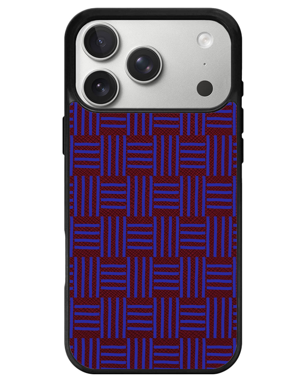 iPhone Leather Grip - Naval Checkered