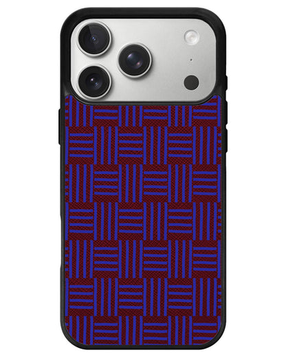 iPhone Leather Grip - Naval Checkered