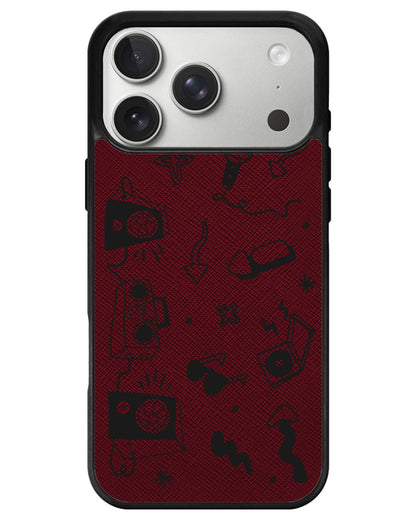iPhone Leather Grip - Rock n Roll Black