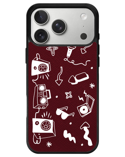 iPhone Leather Grip - Rock n Roll White