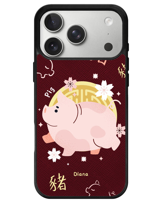 iPhone Leather Grip - Pig (Shio / Chinese Zodiac)